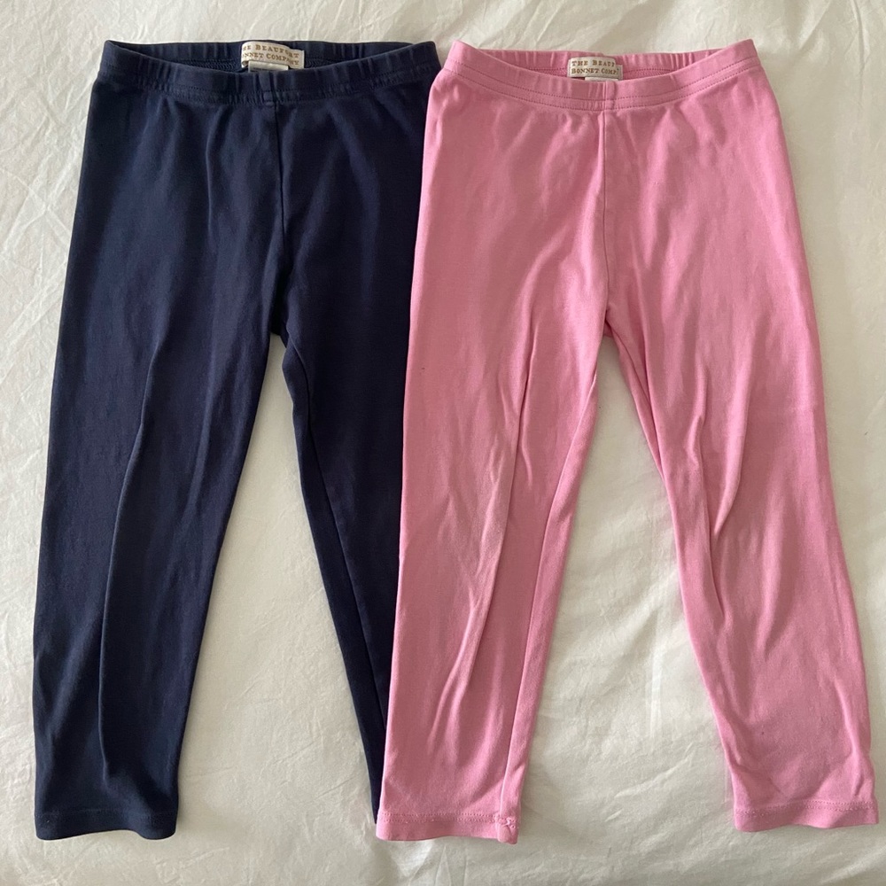 The Beaufort Bonnet Company Pima leggings 4T. Pink in GUC Navy in play condition